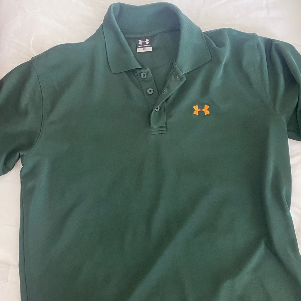 Dark Green Under Armour Polo Large
